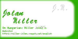 jolan miller business card